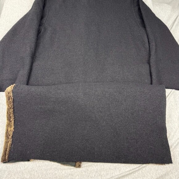 DOMINIC BELLISSIMO Shearling Lambskin Leather Reversible Coat Jacket Sz 14 Black - Picture 6 of 13